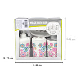 Flowers - 4 Piece Multicolor Bathroom Set