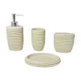 Ropes - Premium Cream Stoneware 4 Piece Bathroom Set