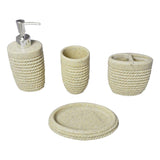 Ropes - Premium Cream Stoneware 4 Piece Bathroom Set