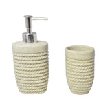 Ropes - Premium Cream Stoneware 4 Piece Bathroom Set