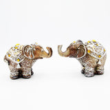 Decorative Pair of Minakari Elephants (Antique Gold) Showpiece