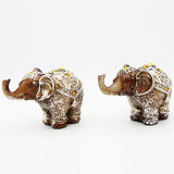 Decorative Pair of Minakari Elephants (Antique Gold) Showpiece