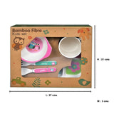 Kids 5 Piece Bamboo Fibre Eco-Friendly Meal Set - Bows (Multicolor)