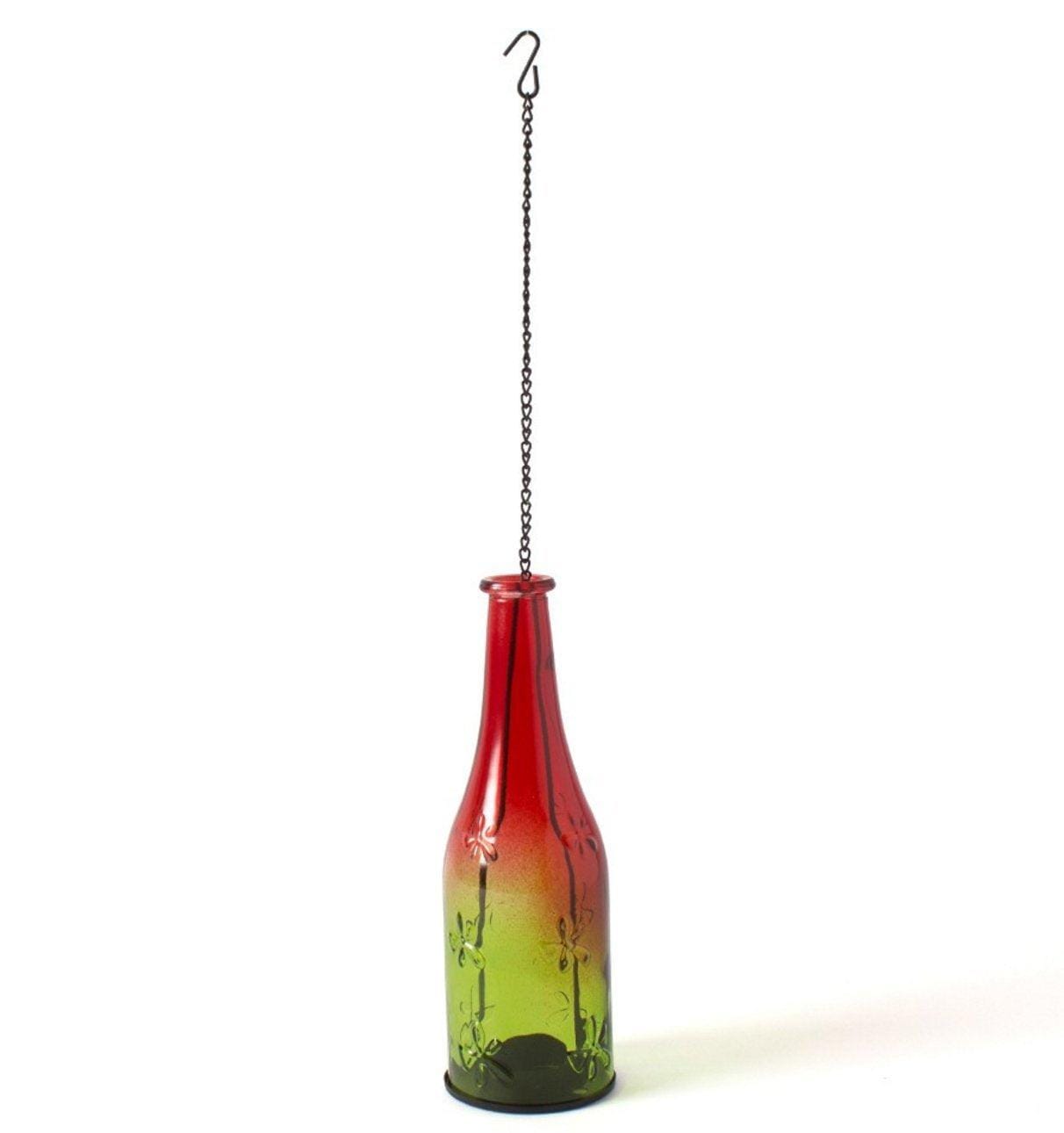 2-Tone Hanging Bottle Candle Stand - Red & Green (Pack of 2)