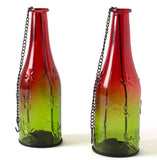 2-Tone Hanging Bottle Candle Stand - Red & Green (Pack of 2)