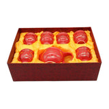 Oriental Rich Gold Flower s Red Ceramic Tea Pot & 6 Cups Sets with SS Infuser in Gift Box