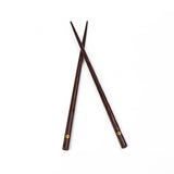 10 Pairs Dark Wood Rose Gold Star Inlay Chopsticks Set