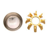 Deep Round White Metal Bowl on Golden Brass Stand Set