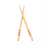 10 Pairs Wooden Round Chopsticks Set (Subtle Colorful Lines)