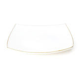 Royal Squarish 4 Bowls with 13 Inch Flat Serving Plate Set (White with Gold Lining)