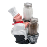 Foodie Chef Figurine Resin Salt & Pepper Shakers in Basket Holder Set (Right)
