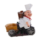 Foodie Chef Figurine Resin Figurine Resin Salt & Pepper Shakers with Toothpick Holder Set (Beige)