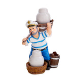 Natucal Sailor Figurine Resin Salt & Pepper Shakers Holder Set (White)