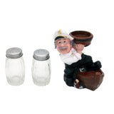 Nautical Sailor Figurine Resin Salt & Pepper Shakers in Boat Holder Set (White Shirt)