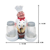Foodie Chef Figurine Resin Salt & Pepper Shakers with Toothpick Holder Set (Front)