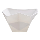 White Ceramic Crooked Serving Bowl with 3 Dip Bowls and Wooden Tray Set