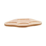 White Ceramic Crooked Serving Bowl with 3 Dip Bowls and Wooden Tray Set