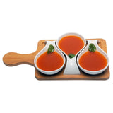 Splendor Serving Platter with 3 Stylish Serving Bowls on Wooden Tray Set