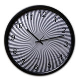 Decorative Aluminium Swirl Dial Wall Clock (Silver Dial & Black)