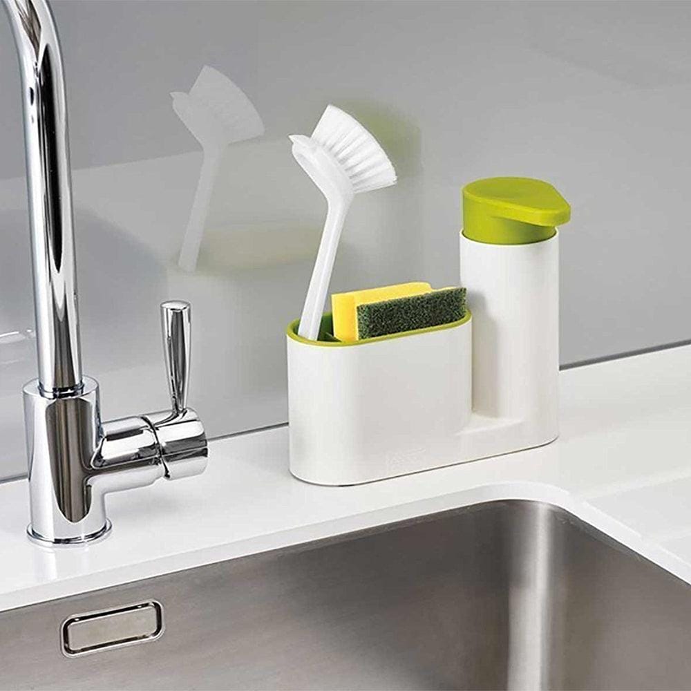 2-in-1 Sink Organizer : Soap Dispenser & Sponge Holder