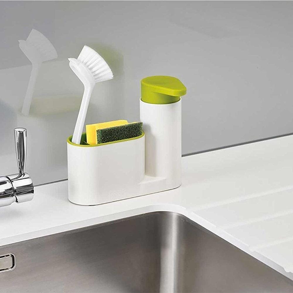 2-in-1 Sink Organizer : Soap Dispenser & Sponge Holder