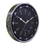 Sporty Silver Dial Metal Wall Clock (Black & Silver)