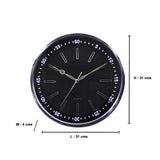 Sporty Silver Dial Metal Wall Clock (Black & Silver)