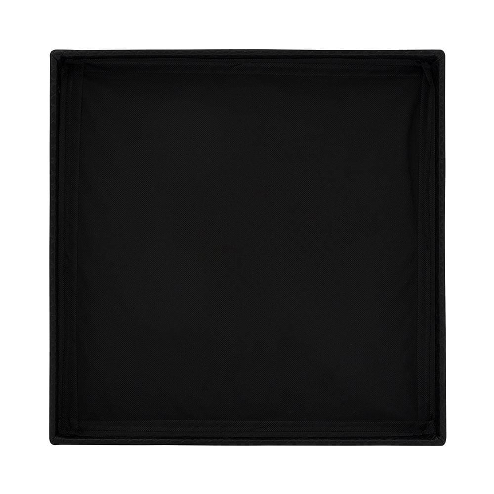 Collapsible Elegant Square PU Leather & MDF Pouf Ottoman (Black Dots)