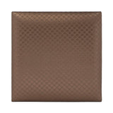 Collapsible Elegant Square PU Leather & MDF Pouf Ottoman (Bronze Dot Line)