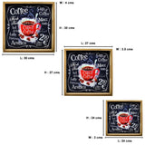 Coffee Cup - 3 Square Serving Trays & 6 Coasters with Holder Set