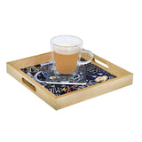 Butter Cream - 3 Square Serving Trays & 6 Coasters with Holder Set