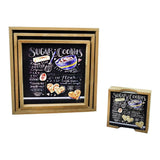 Sugar Cookies - 3 Square Serving Trays & 6 Coasters with Holder Set