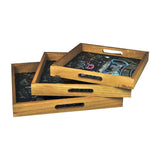 Butter Cream - 3 Square Wooden Serving Trays Set