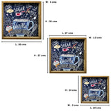 Butter Cream - 3 Square Wooden Serving Trays Set