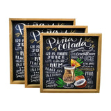 Pina Colada - 3 Square Wooden Serving Trays Set