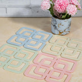 Stylish 4 Concentric Squares Silicon Trivets Set (Mix Colors)