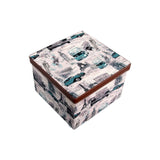Brown Square Sassy Storage Boxes - Jute & PU (Set of 3) (Medium)