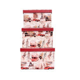 Red Square Sassy Storage Boxes - Jute & PU (Set of 3) (Medium)