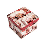 Red Rectangle Sassy Storage Boxes - Jute & PU (Set of 4) (Small)