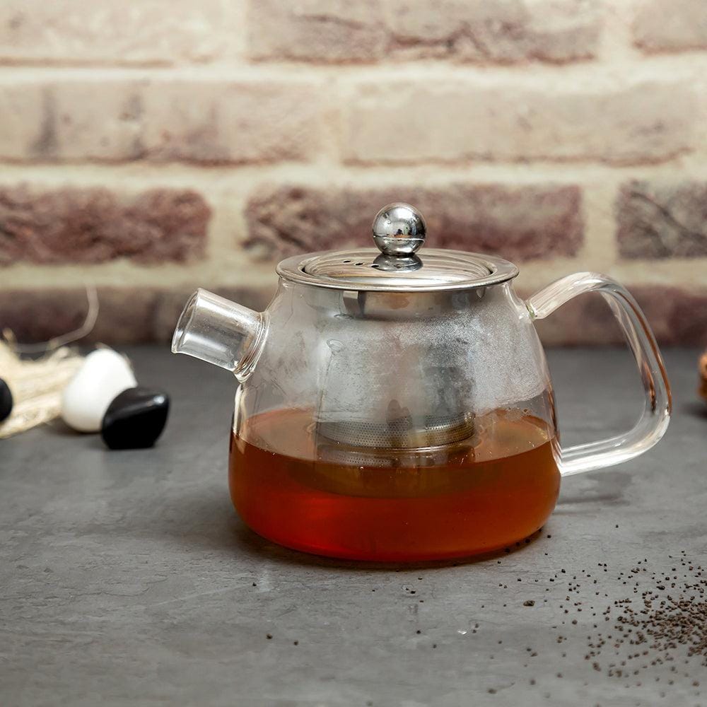 Stylish Glass Kettle / Tea Pot with Stainless Steel Filter & Lid (500 ml)