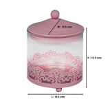 Pink Glass & Metal Candy & Candle Jar