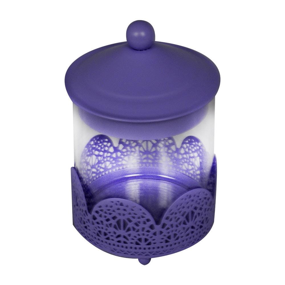 Purple Glass & Metal Candy & Candle Jar
