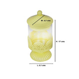 Yellow Glass & Metal Candy & Candle Jar with Stand