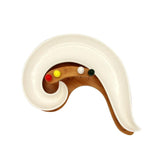 White Ceramic Swirl Serving Platter with 4 Forks and Wooden Tray Set