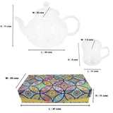 Tea Moments : Classy Green Tea Kettle with 4 Double Wall Passion Mugs Gift Set