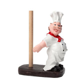 Foodie Chef Figurine Resin Kitchen Tissue Roll Holder (Back Holding)