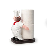 Foodie Chef Figurine Resin Kitchen Tissue Roll Holder (Back Holding)