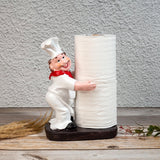 Foodie Chef Figurine Resin Kitchen Tissue Roll Holder (Front Holding)