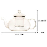 Flowers Glass Tea Pot with Filter (1000 ml)