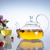 Tallear Glass Tea Pot with Self-Locking Cover Lid (600 ml)